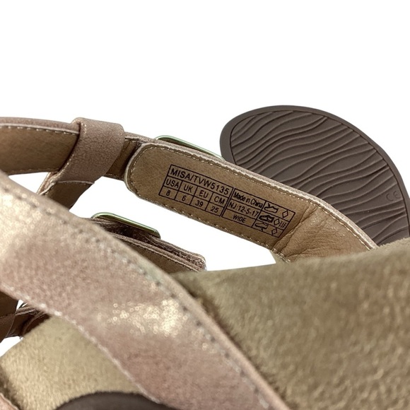 Vionic Misa Rose Gold Metallic Leather Strappy Slide Sandals Size 8 - Picture 7 of 7